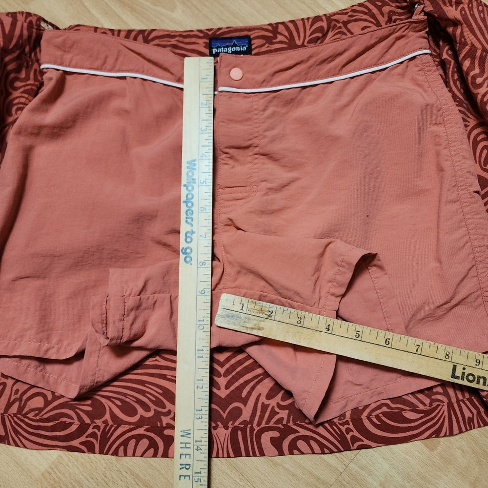Patagonia Button Out Boardie Shorts Wrap‎ Skirt Size 6 Coral Red - Picture 8 of 16